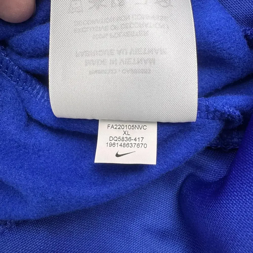 Nike Force Hoodie Mens XL Blue Black Therma-Fit Pullover Athletic Sweatshirt